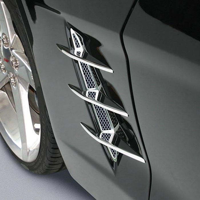 Corvette Fender Blades Billet Chrome (Dual / Tri Blades) : C6-SR1 Performance