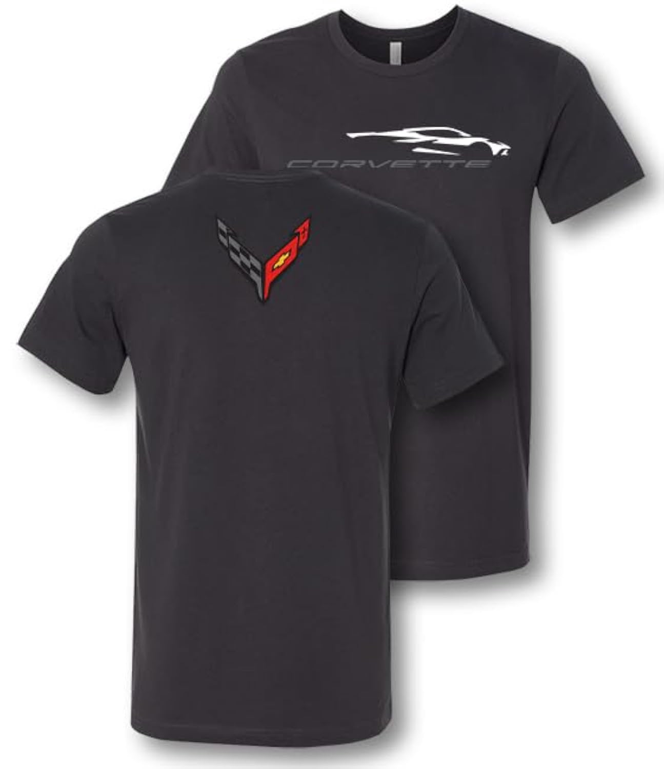 C8 Corvette Gesture Men's T-Shirt– Dark Gray Short Sleeve Graphic Tee, Performance Car Shirt