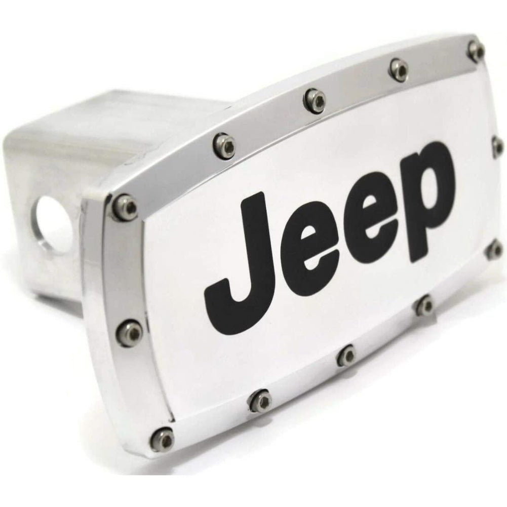 Jeep Trailer Tow Hitch Cover Billet Aluminum - Chrome