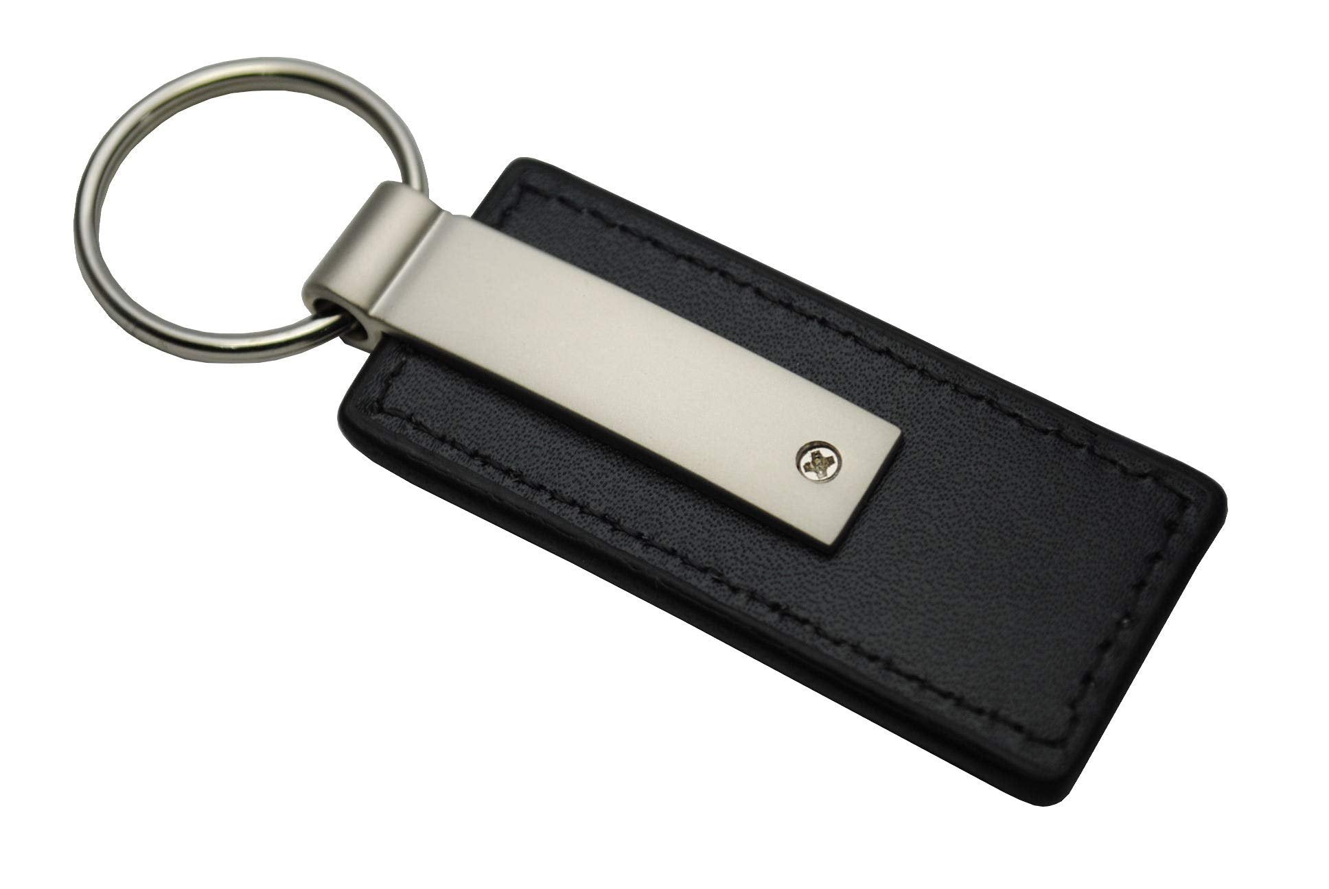 Au-TOMOTIVE GOLD Rectangular Leather Key Chain for Dodge Ram (Black)