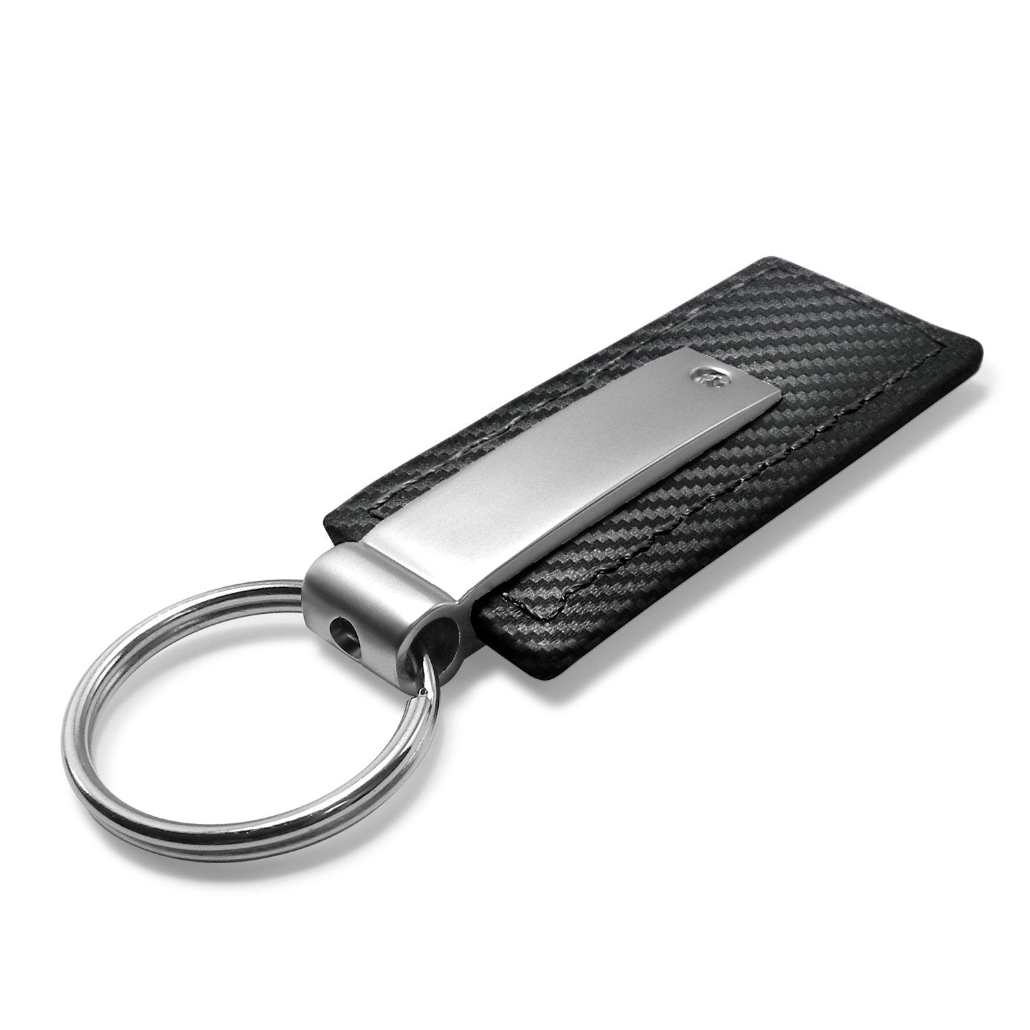 Au-TOMOTIVE GOLD Carbon Fiber Rectangular Leather Key Chain for Ford Mustang (Black)