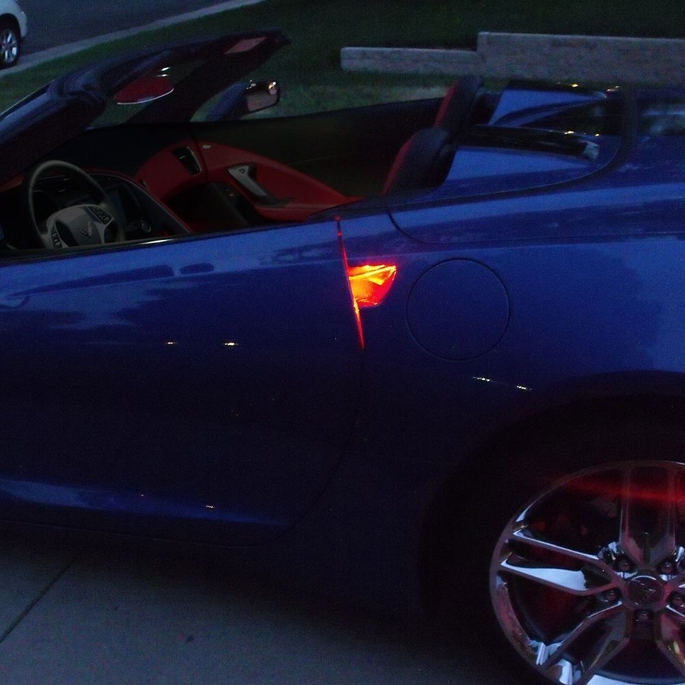 Corvette Door Handle/Under Door Puddle LED Lighting Kit : C7 Stingray, Z51, Z06 (Orange Bright)