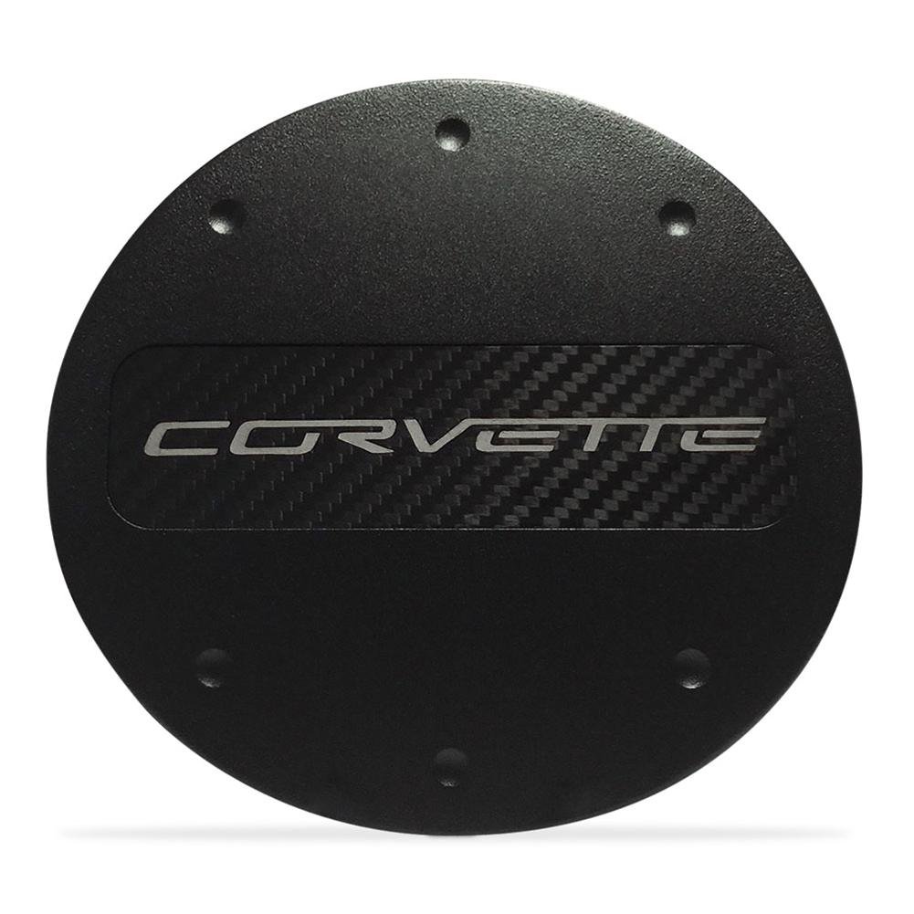 C7 Corvette - Billet Fuel Door - Coupe and Convertible - Black Powder Coat : Stingray, Z51
