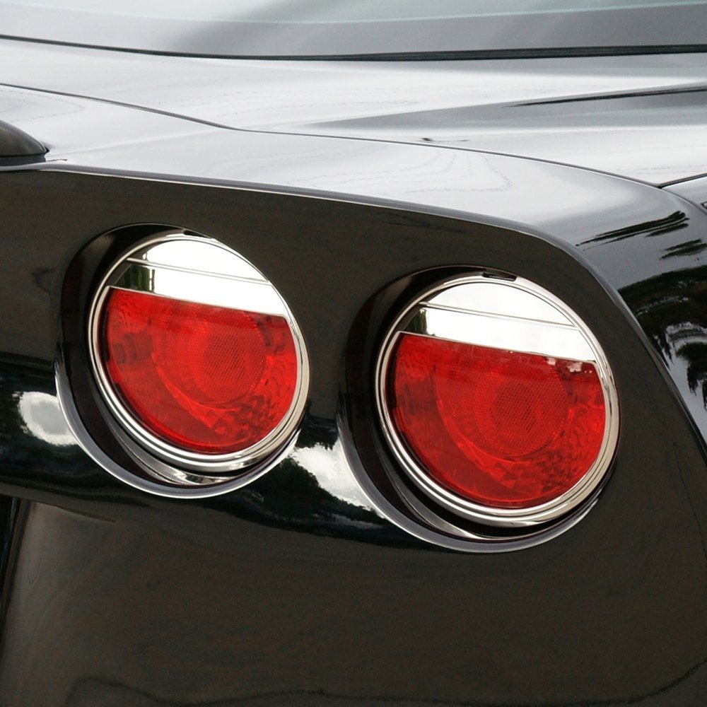 2005-2013 Corvette "Attitude" Taillight Bezels - Billet Chrome