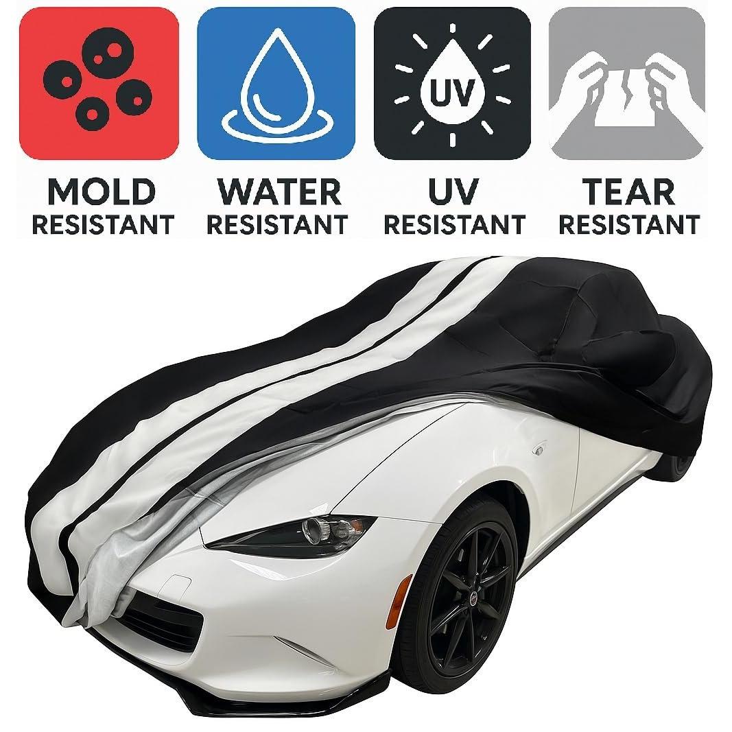 MX-5 Miata Indoor/Outdoor Car Cover - Ultraguard Plus Water Resistant 300 Denier Protection - Custom Fit for 2016-2023 Mazda MX-5 Miata