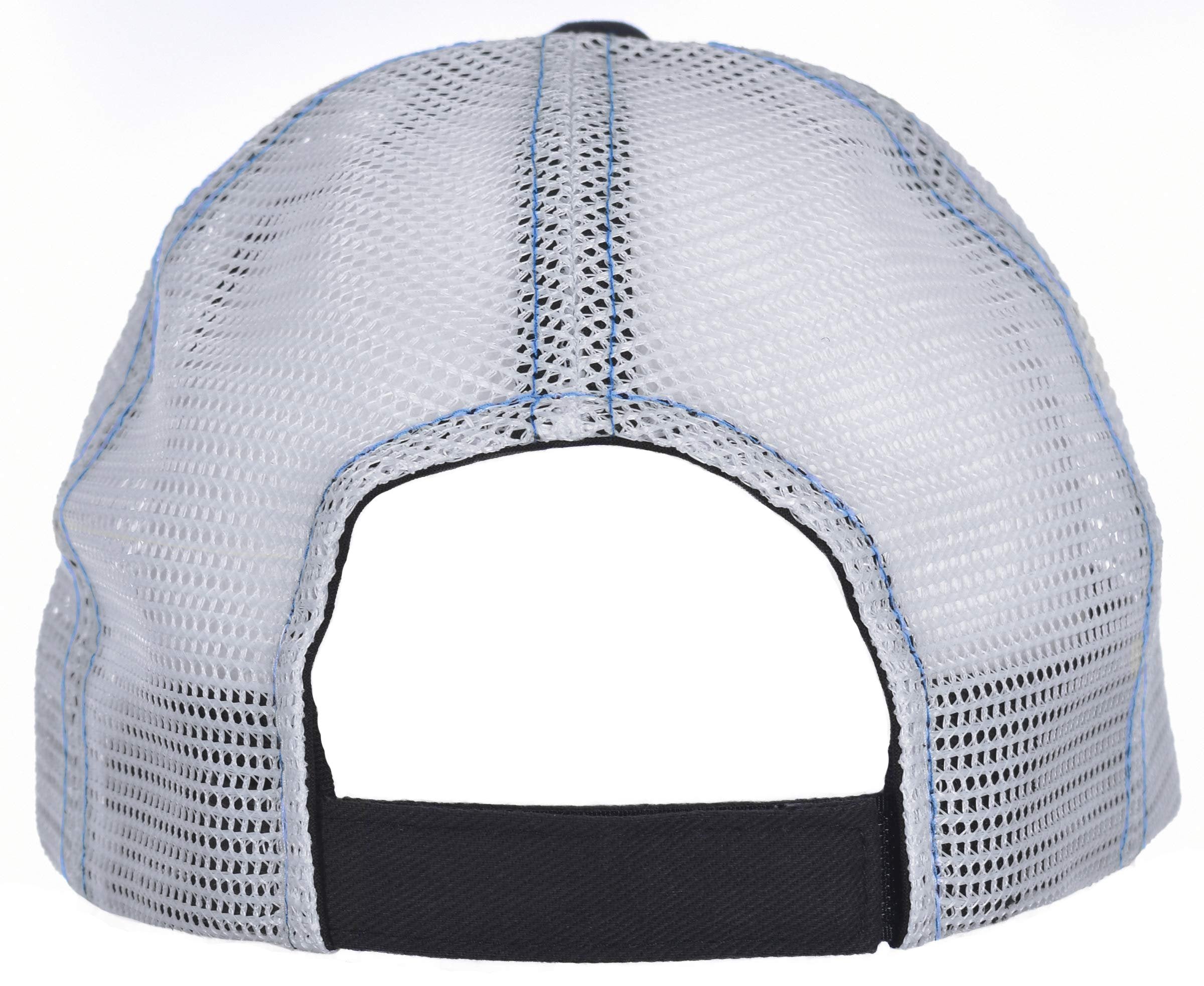 Checkered Flag Men's Mopar Cap Adjustable Black & White Mesh Back Trucker Hat