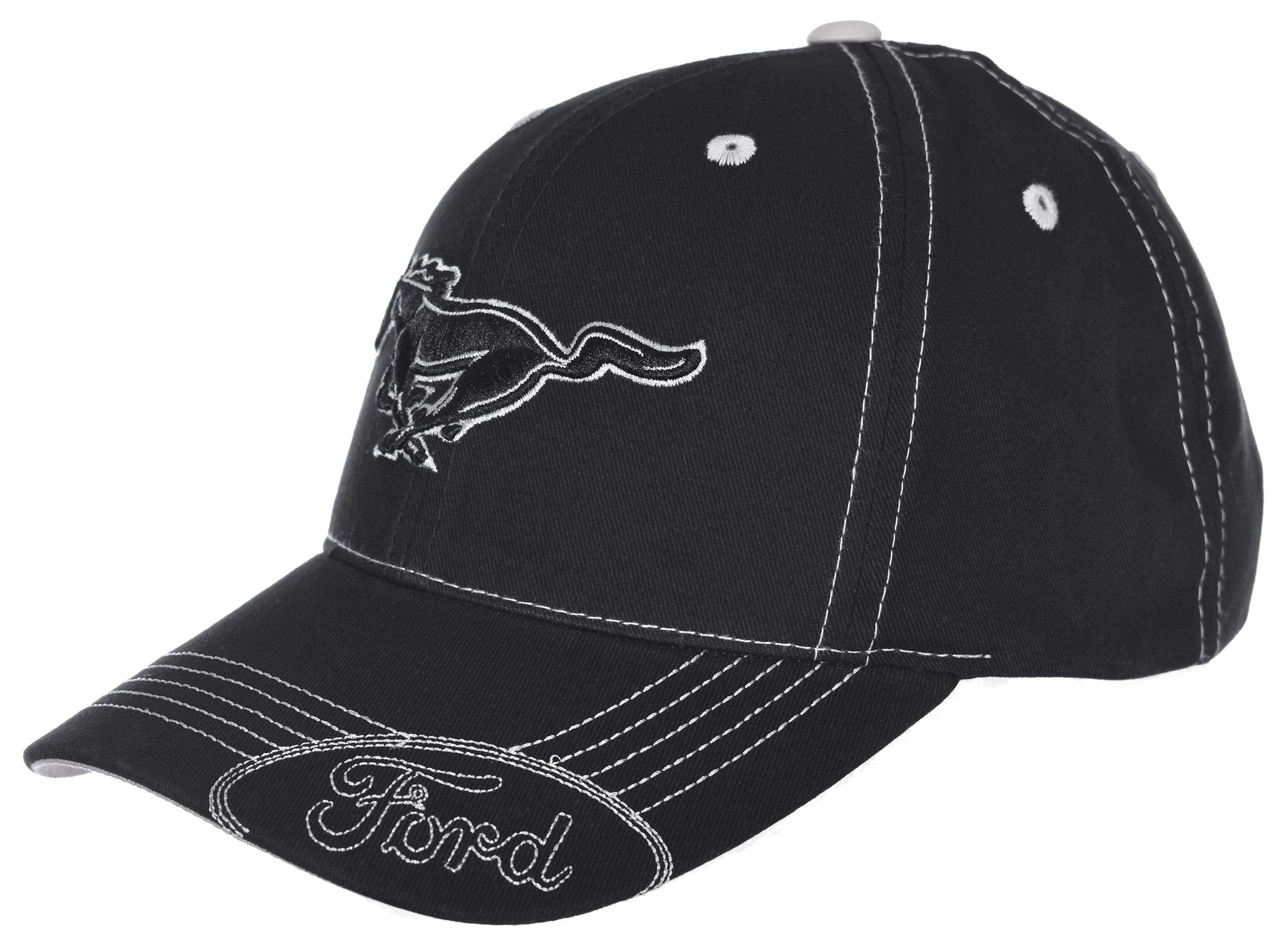 Ford Mustang Logo Cap Adjustable Black Fabric Hat