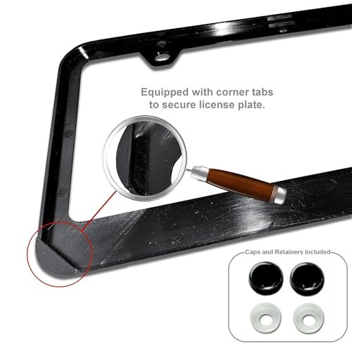 Au-TOMOTIVE GOLD UV Print Polycarbonate License Plate Frame for Chevy Corvette C6 (Black)