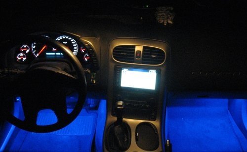 C6 Corvette - Footwell LED Lighting Kit : 2005-2013 C6, Z06, ZR1, Grand Sport (Yellow Super Bright)