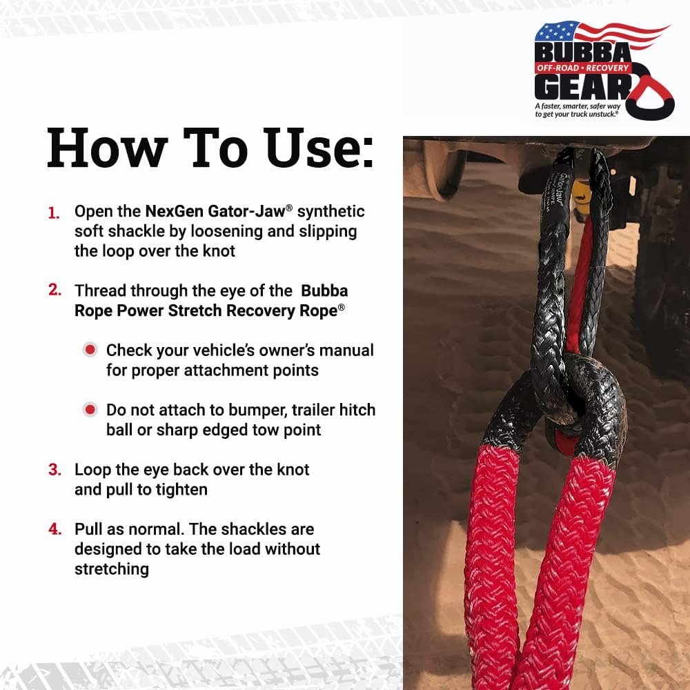 Bubba Rope Off-Road Truck Recovery Rope Gear Set with Shackles-SR1 Performance