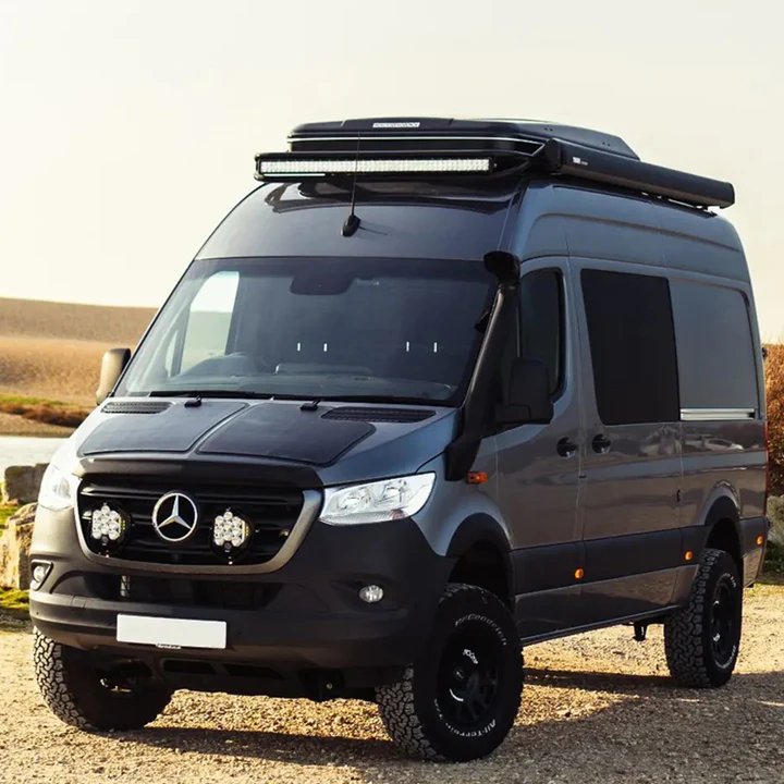 Lensun 90W 12V Hood Flexible Solar Panel for Mercedes-Benz Sprinter 3rd Gen(2019-present) - Off Grid Solar Power for Offroading/Overlanding/Camping
