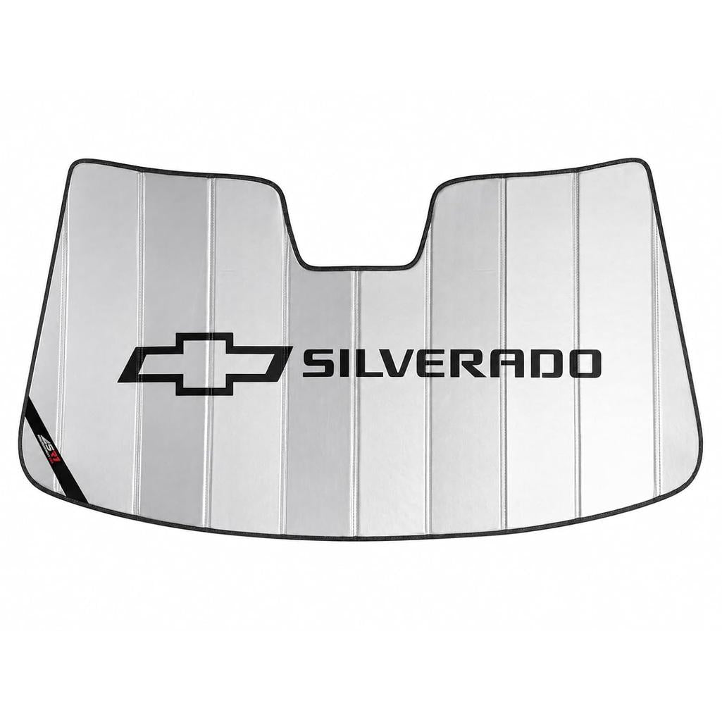 SR1 Performance USA GMC Sierra Denali Windshield Sunshade for 2019-2026 Sierra 1500, 2500HD, 3500HD Denali – Insulated Foldable Accordion Style Silver Custom Fit Sun Shade – Blocks UV Rays