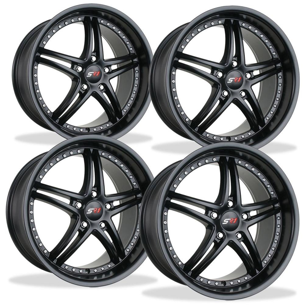 Corvette Wheels - SR1 Performance Wheels / BULLET Series (Set) - Semi-Gloss Black : 18x8.5/19x10 1997-2012 C5,C6