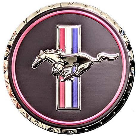 Ford Mustang Pony with Bars Stainless Steel Wall Hanging Sign - Chrome : 22"