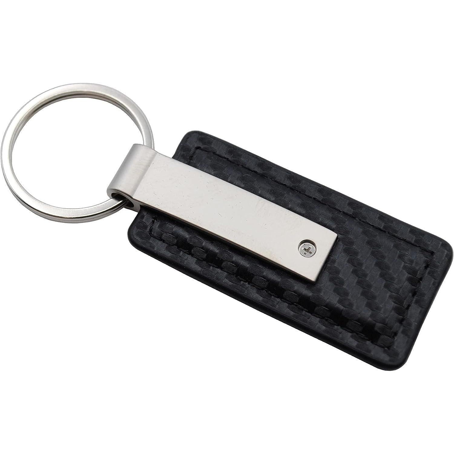 Jeep Carbon Fiber Texture Leather Key Chain - Black-SR1 Performance