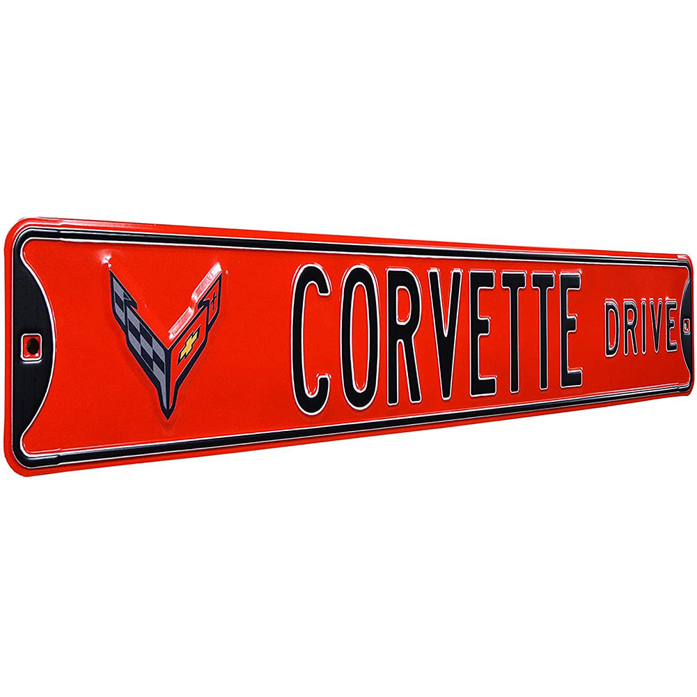 C8 Corvette Drive Metal Road Sign-SR1 Performance