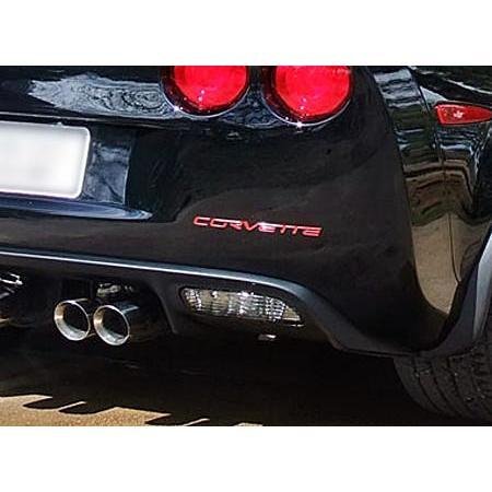 Corvette Domed Bumper Insert/Decals - (Set) : C6, Z06, ZR1, Grand Sport - Chrome