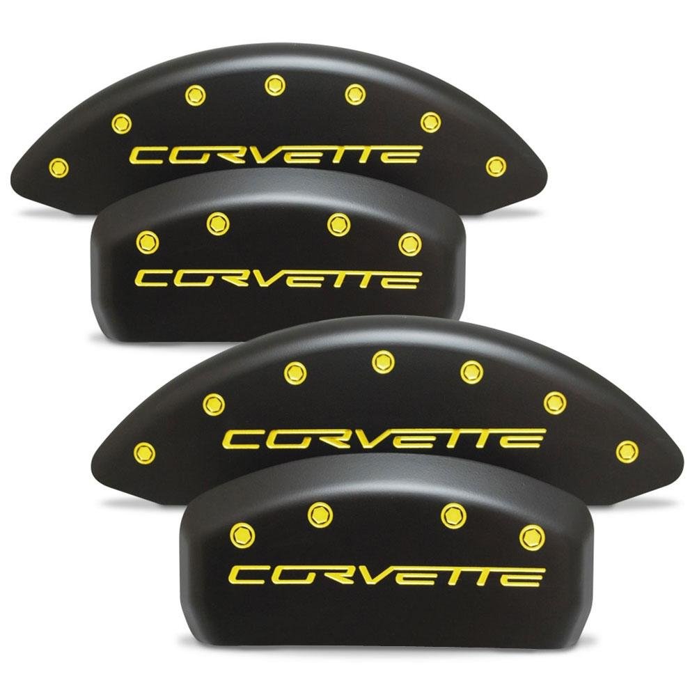 Corvette Brake Caliper Cover Set (4) : 2005-2013 C6 - Stealth Black Series - Custom Color Letters-SR1 Performance