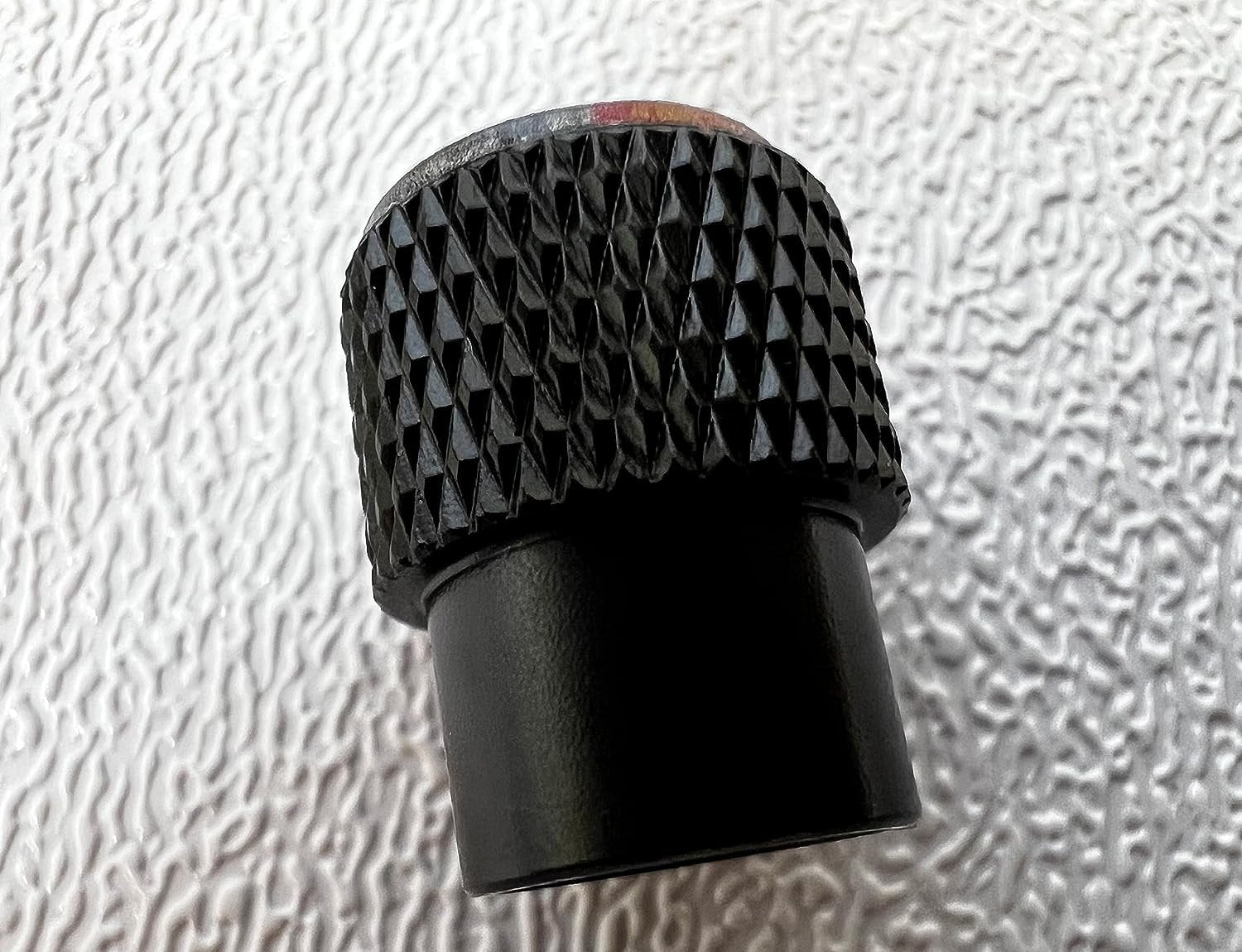 Corvette Cross Flag Logo Valve Stem Cap - Black Knurled - 4 Pieces : C6