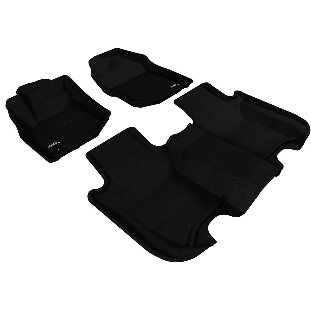 2009-2013 Honda Fit 3D MAZpider Custom Fit Floor Mats Kagu Rubber - Black-SR1 Performance