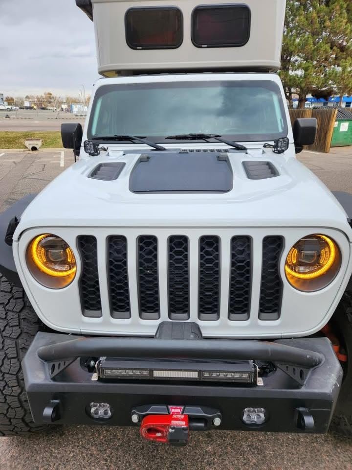 Lensun 55W 12V Hood Flexible Solar Panel for Jeep Gladiator JT (2021-Present) w/Rubicon Hood - Off Grid Solar Power for Offroading/Overlanding/Camping