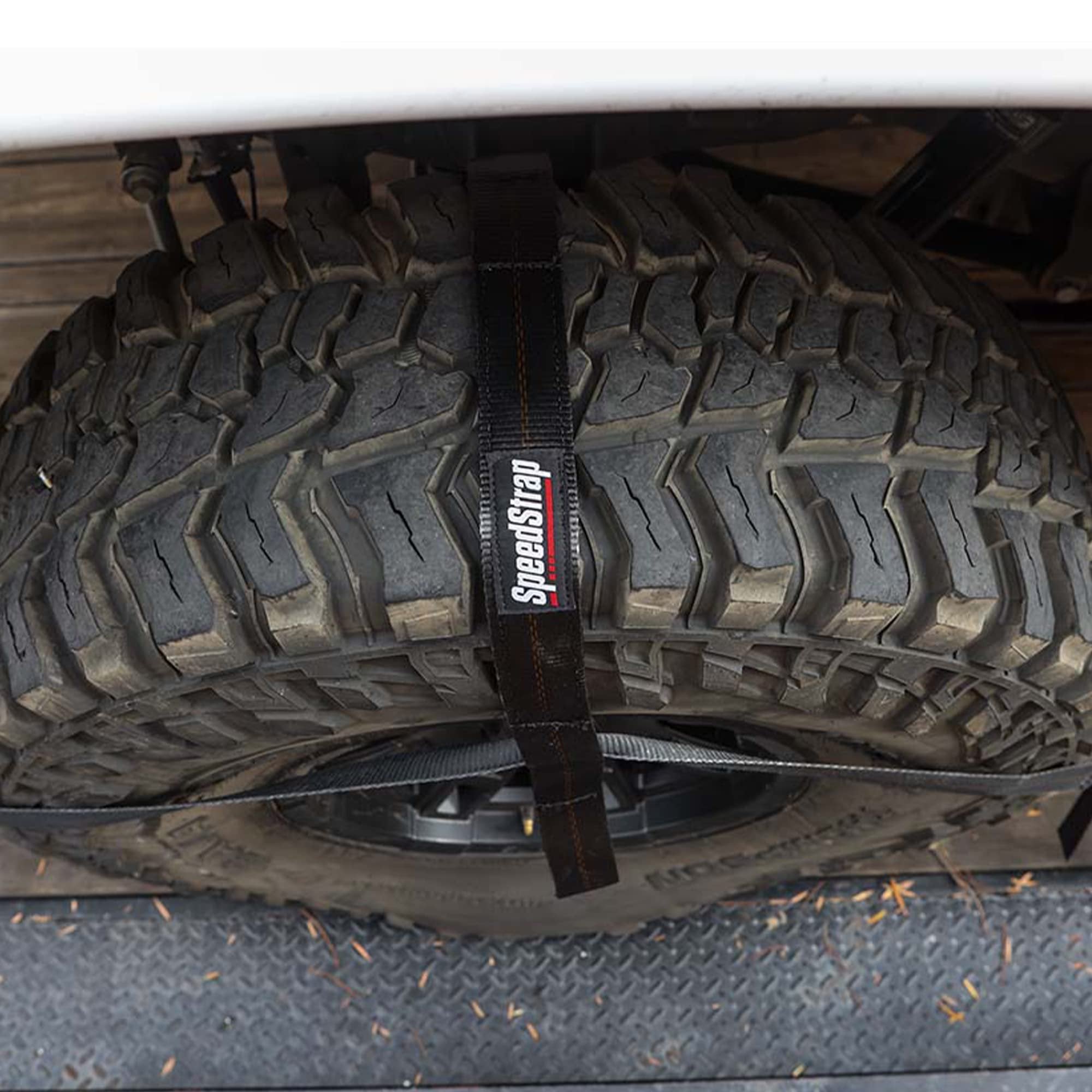 SpeedStrap Heavy Duty Tire Straps Bonnet Kit - Wheel Tie Down Straps for Hauling Jeeps, Trucks, UTV, Car to Trailer, Adjustable Wheel Straps with Ratchet fit 28"-40" Tires