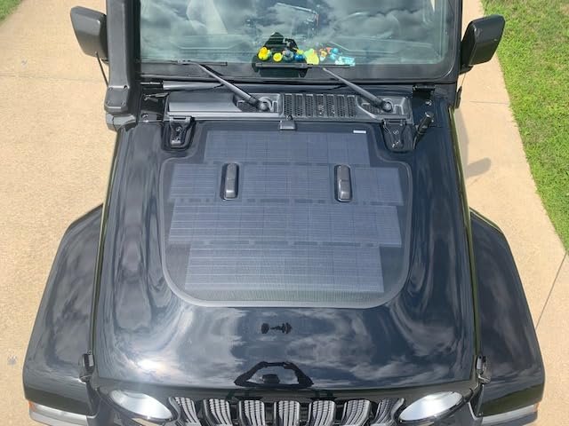 Lensun 90W 12V Hood Flexible Solar Panel for Jeep Wrangler JL (2018-Present) Except Rubicon - Off Grid Solar Power for Offroading/Overlanding/Camping