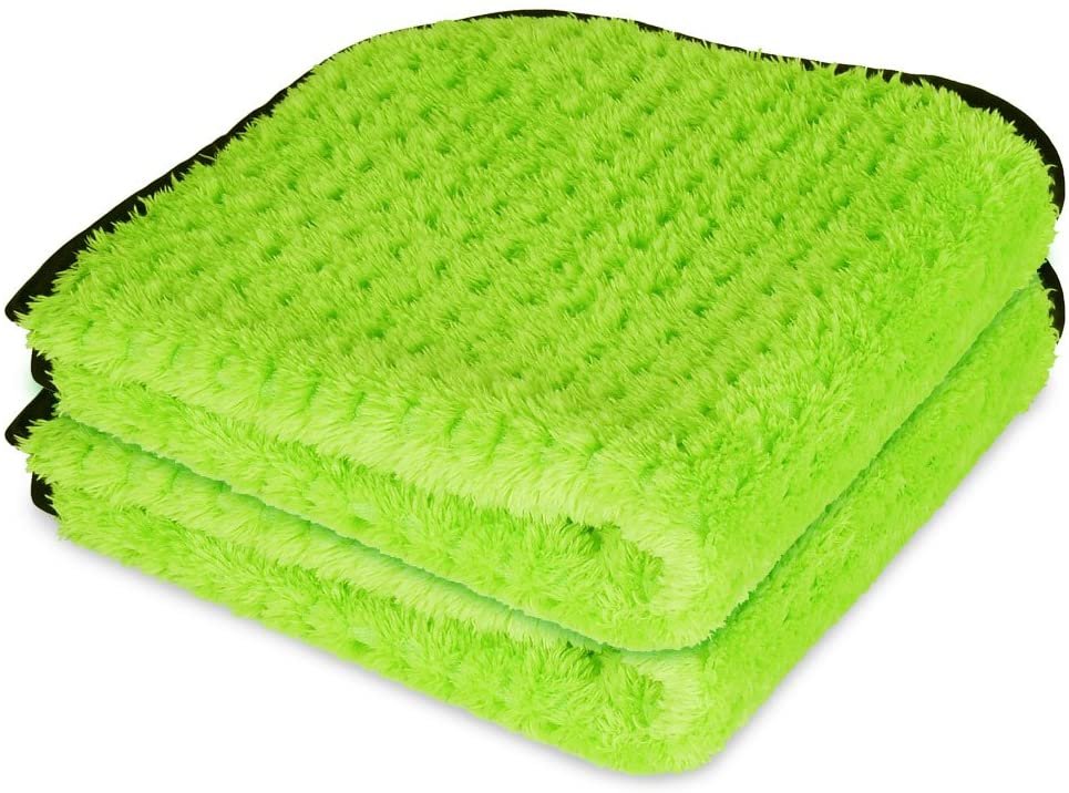 Liquid X Green Xtreme Detail Plush Waffle Weave Towel - 16" x 16"