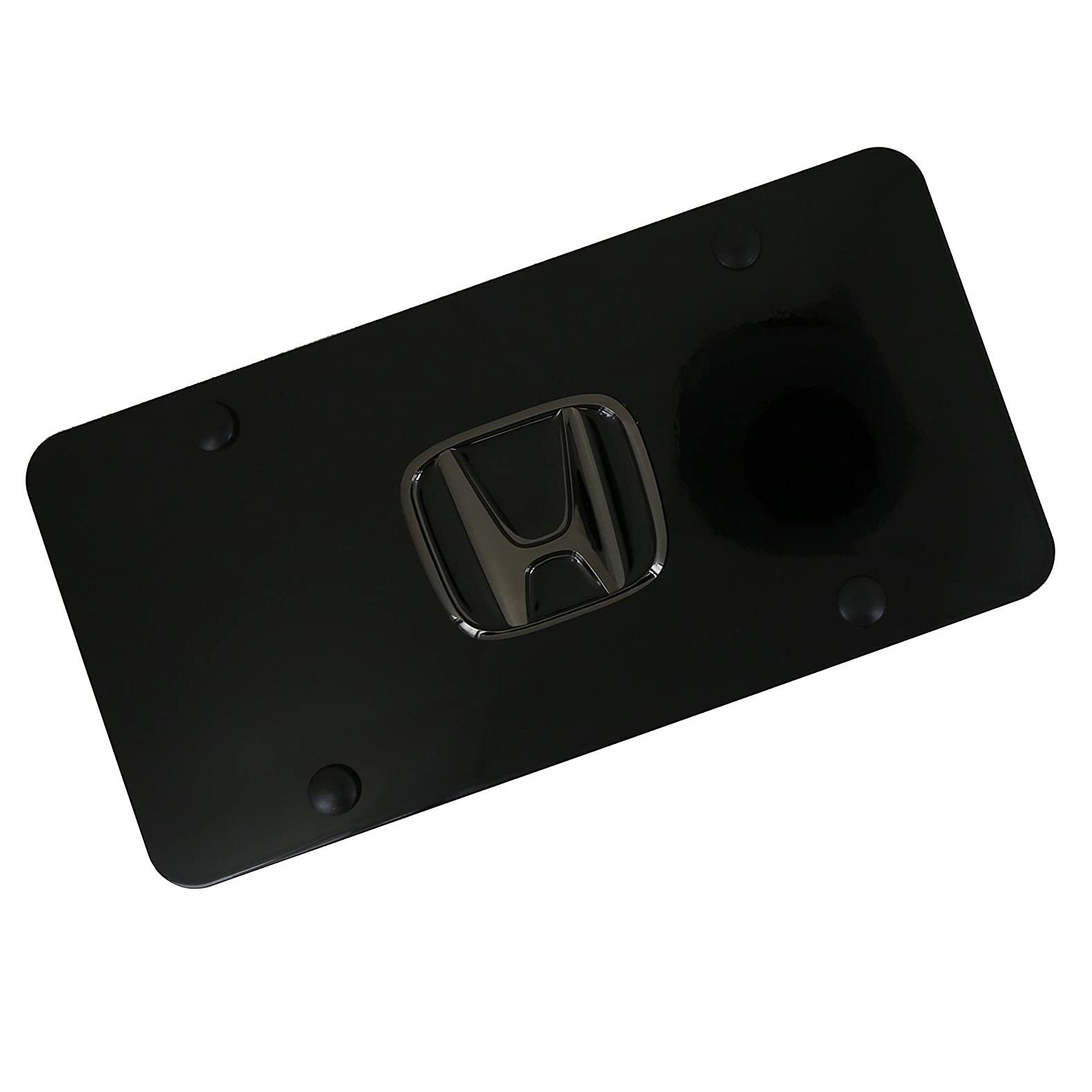 Honda License Plate - Black with Pearl Logo-SR1 Performance