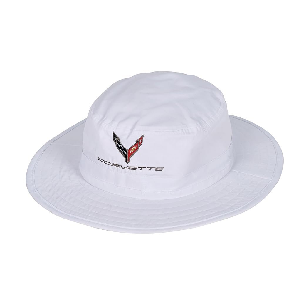C8 Corvette Bucket Hat - Adjustable Mens Outdoor Sun Cap - Officially Licensed Headwear by GM-SR1 Performance
