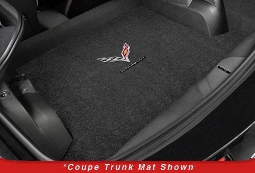 2014-2017 Corvette C7 Coupe Jet Black Trunk Mat - Crossed Flags & STINGRAY Logos