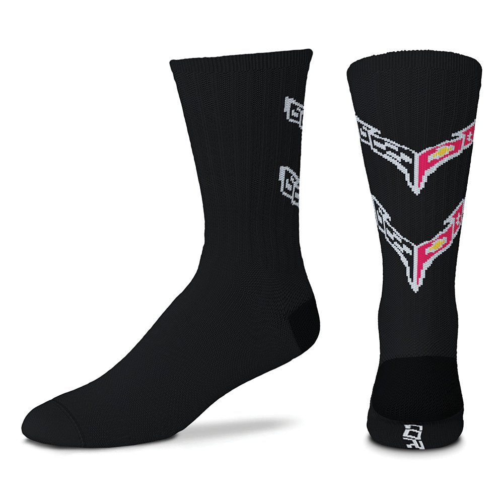 C8 Corvette Crew Socks : Black-SR1 Performance