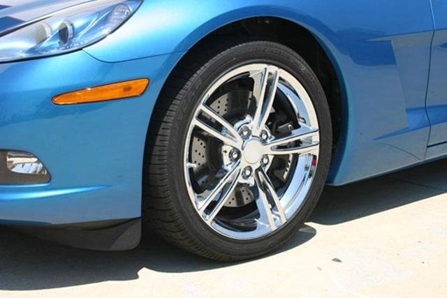 2008 Split Spoke Corvette GM Wheel Exchange (Set) : Chrome 18x8.5/19x10 : 2008-2013 C6