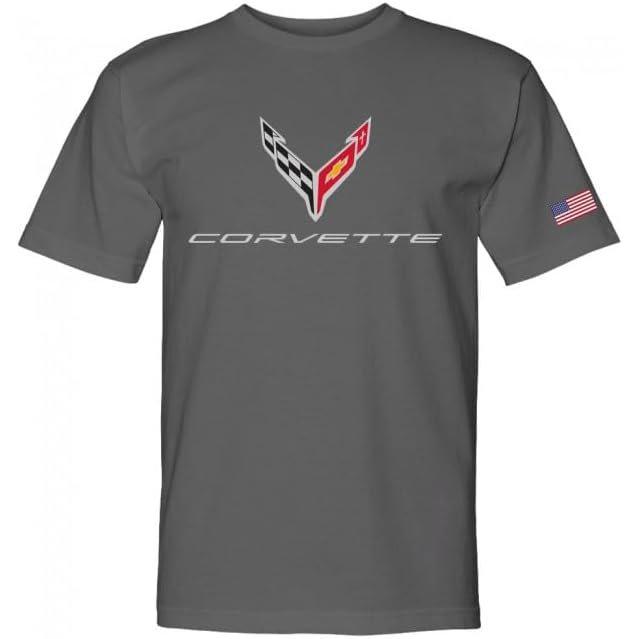 Made in The USA - C8 Corvette Crossed Flags T-Shirt-SR1 Performance