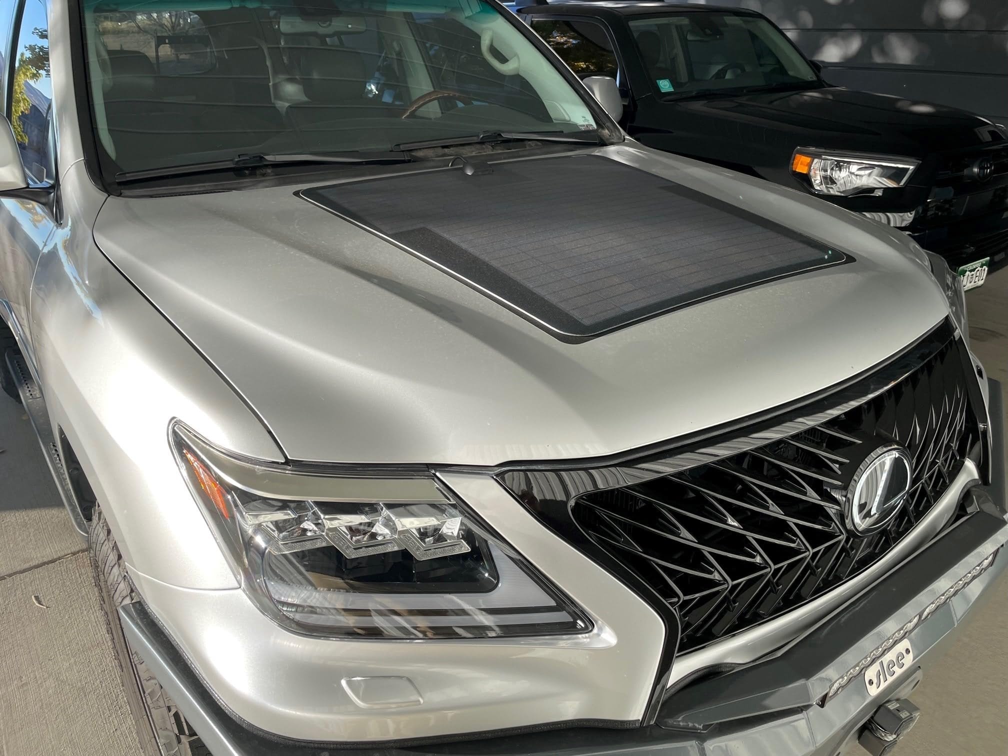 Lensun 100W 12V Hood Flexible Solar Panel for Lexus GX460 GX470 GX570 LX470 LX570 - Off Grid Solar Power for Offroading/Overlanding/Camping