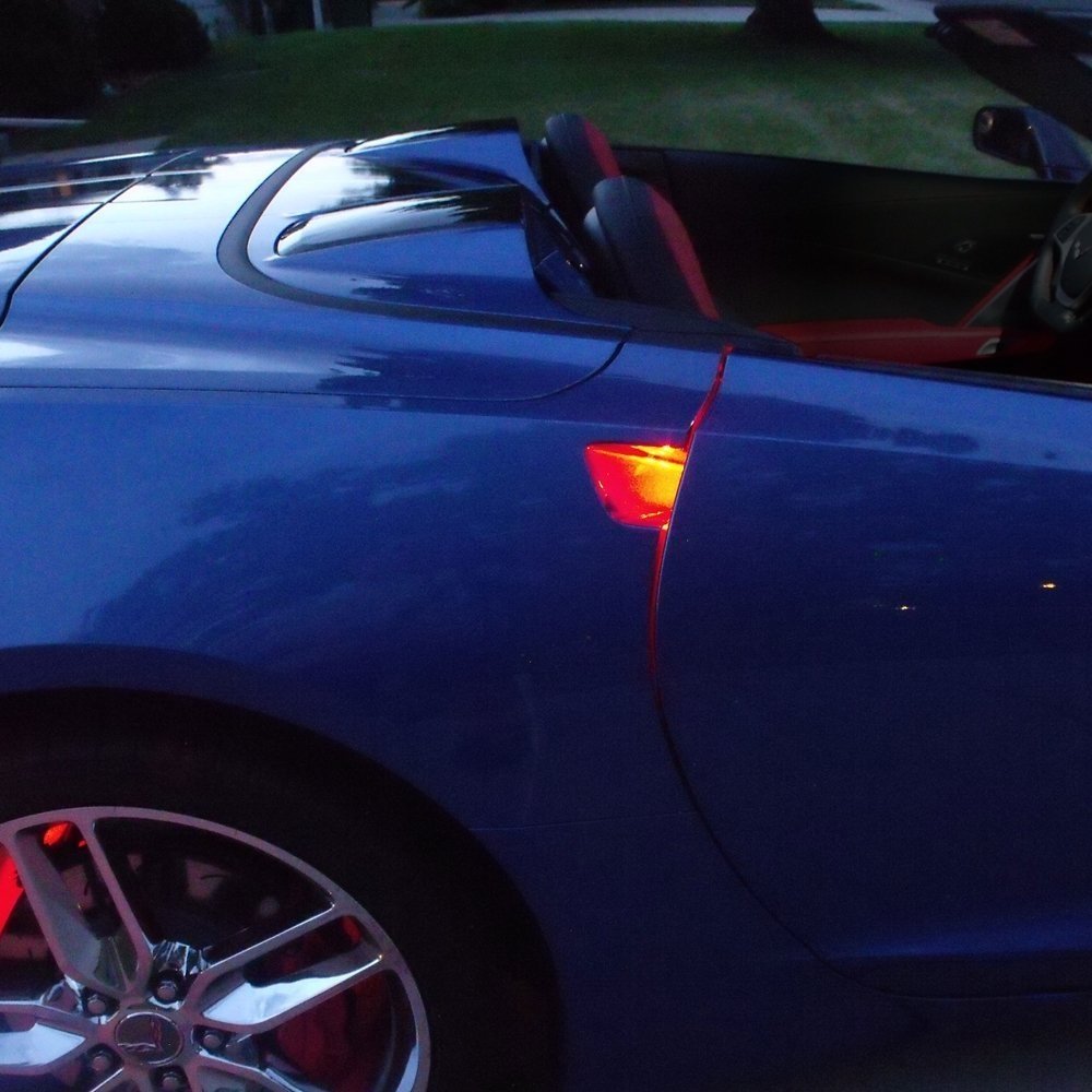 Corvette Door Handle/Under Door Puddle LED Lighting Kit : C7 Stingray, Z51, Z06 (Orange Bright)