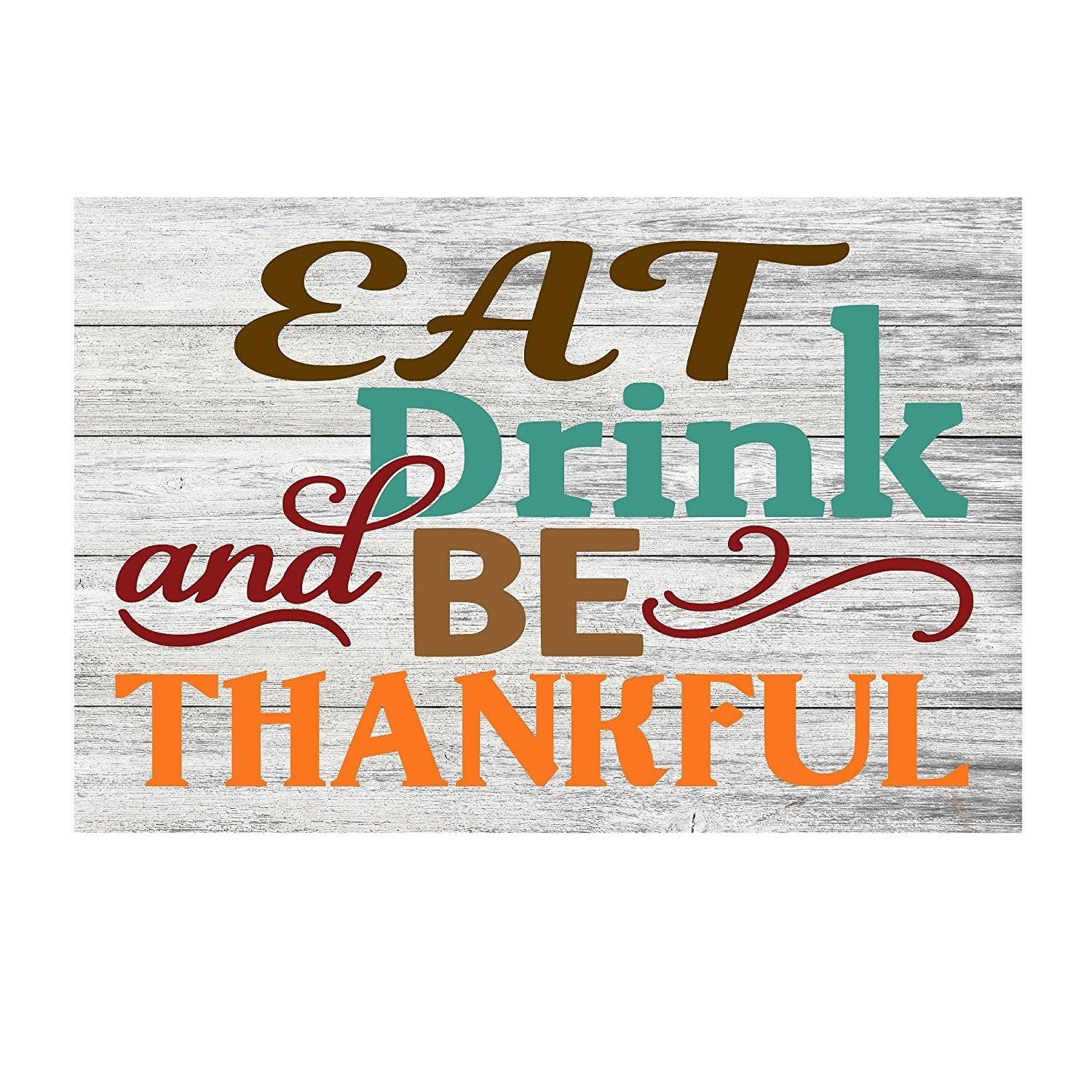 Give Thanks Autumn Season Rustic Metal Sign - 12" x 8"