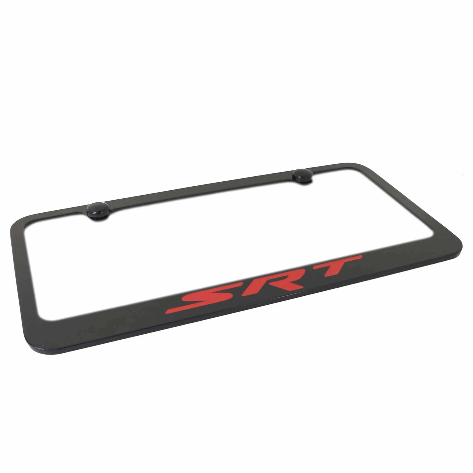 Elite Automotive Products, Inc. Black Fill License Plate Frame for Dodge SRT (Red)