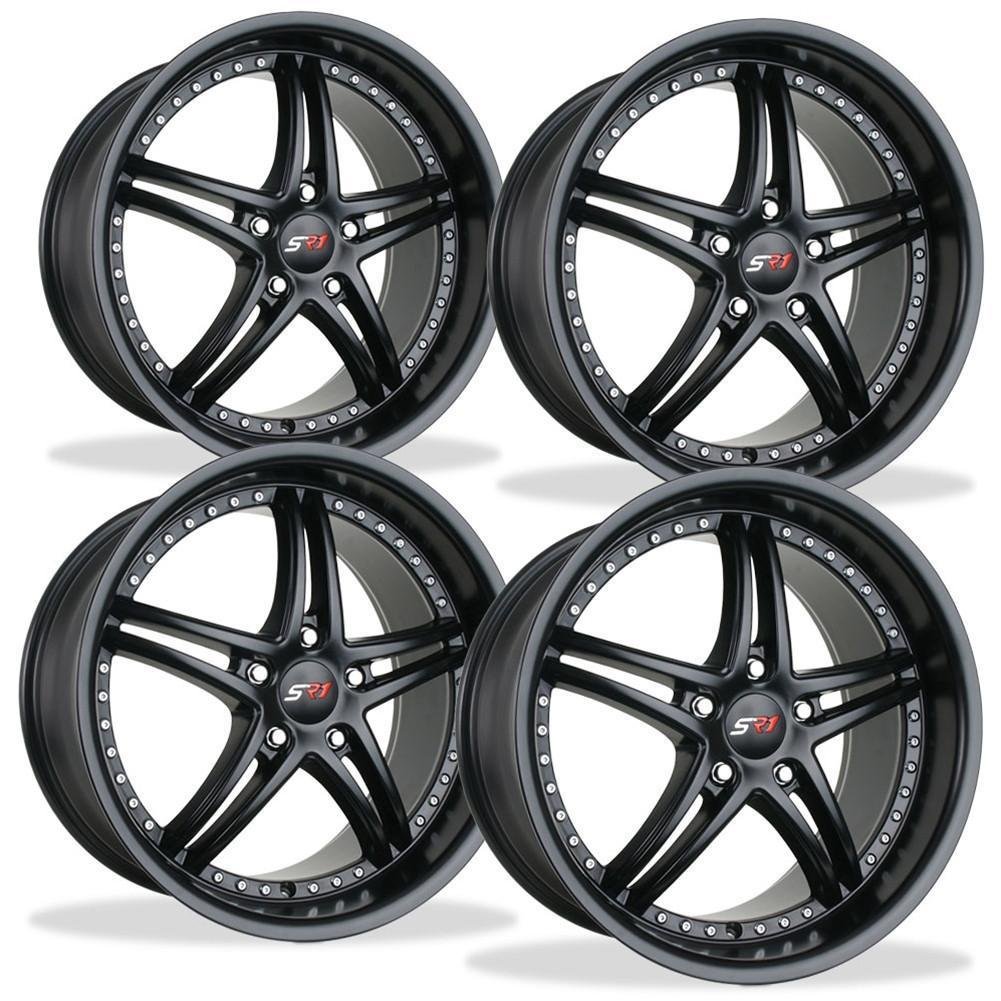 Corvette Wheels - SR1 Performance Wheels / BULLET Series (Set) - Semi-Gloss Black : 18x8.5/19x10 1997-2012 C5,C6