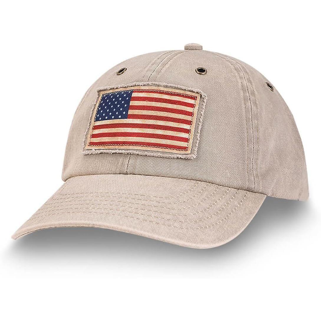 Chevy Sublimated USA Flag Hat - Adjustable Chevrolet Khaki Cap-SR1 Performance