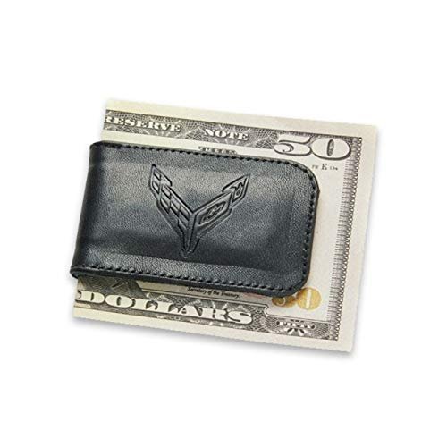 C8 Corvette Lambskin Magnetic Money Clip - Black-SR1 Performance
