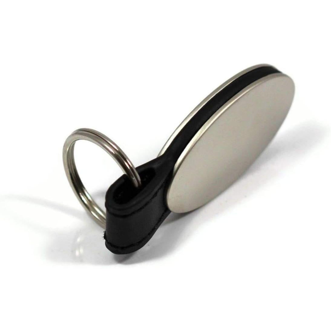 Ford Mustang Oval Key Chain - Black Leather-SR1 Performance