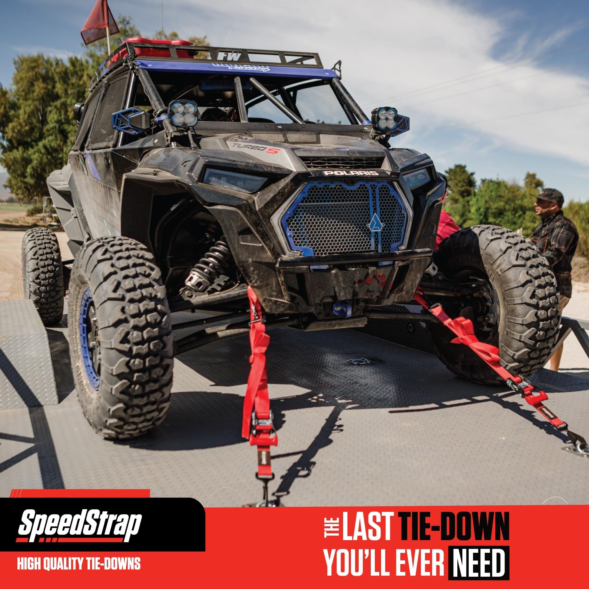 SpeedStrap UTV Ratchet Tie-Down Kit for Polaris RZR, Honda Talon, Can-Am, ATV