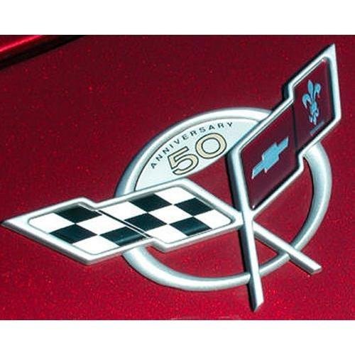 Corvette Emblem - 50th Anniversary Decklid/Trunk Emblem : 1997-2004 C5 & Z06