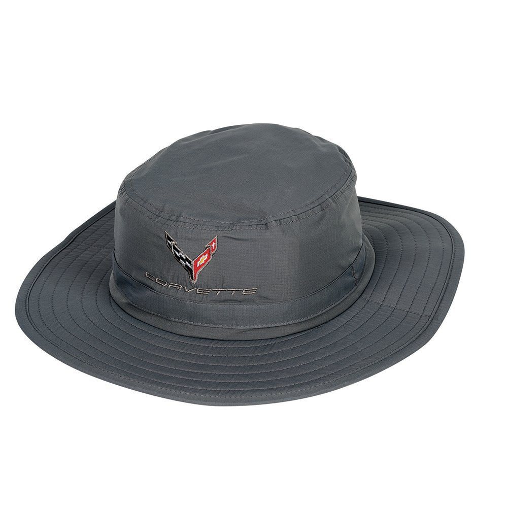 C8 Corvette Bucket Hat - Adjustable Mens Outdoor Sun Cap - Officially Licensed Headwear by GM-SR1 Performance