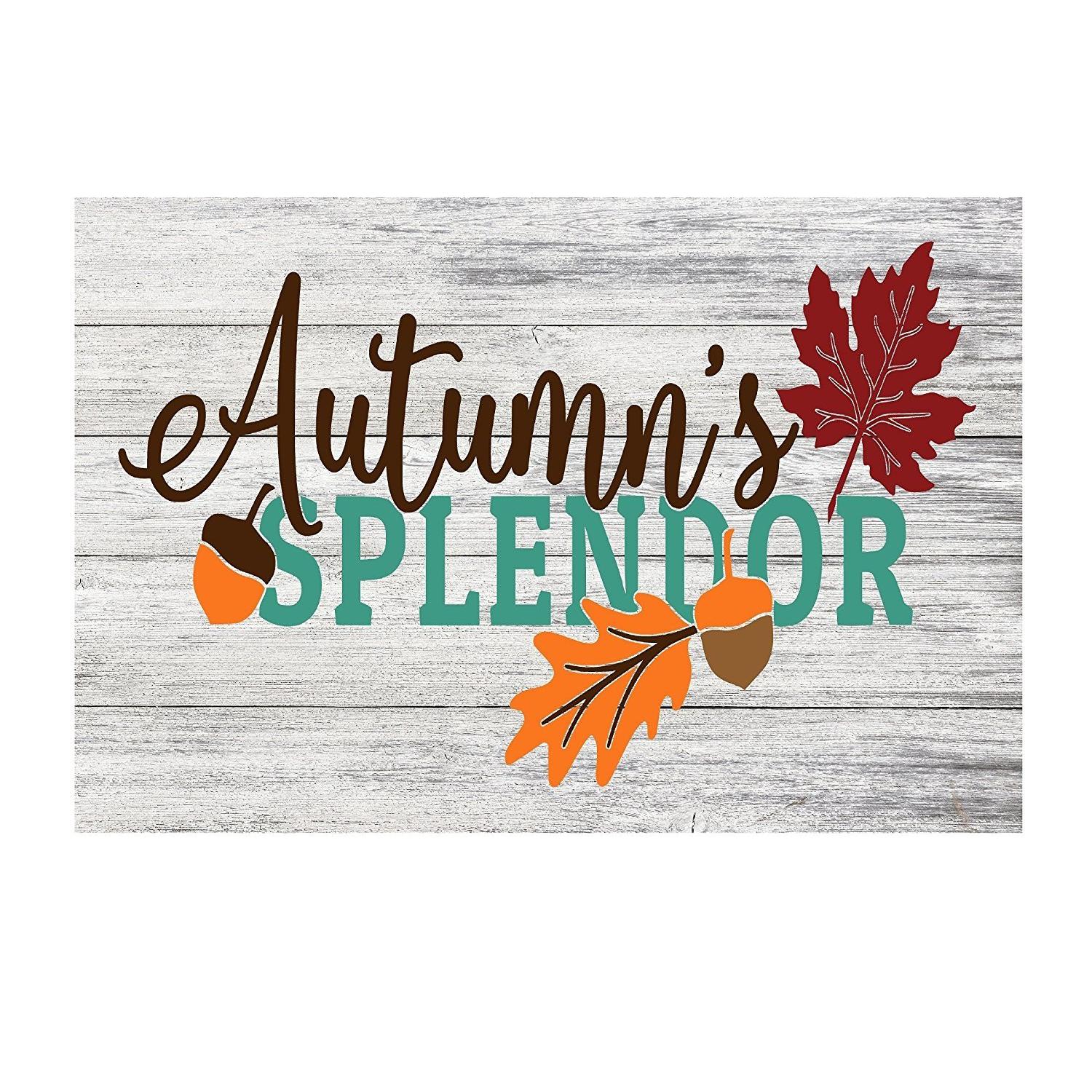 Give Thanks Autumn Season Rustic Metal Sign - 12" x 8"