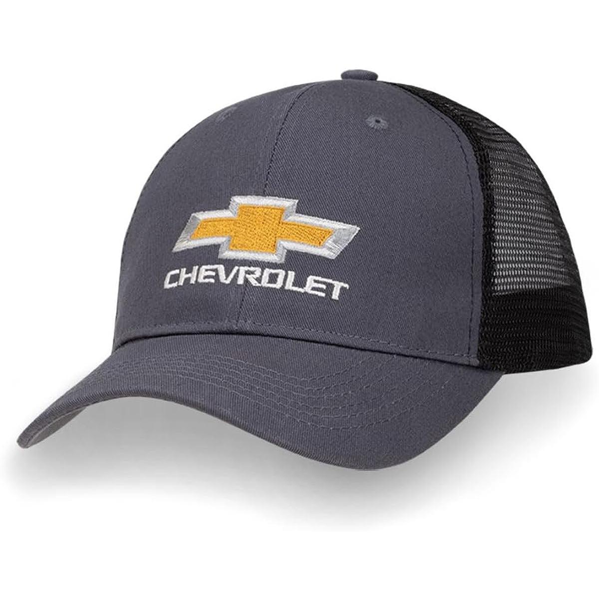 Chevrolet Snapback Hat - Mesh Back Chevy Cap - Charcoal Gray-SR1 Performance