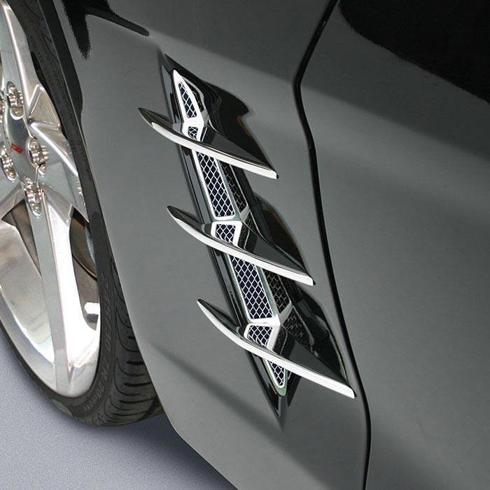 Corvette Fender Blades Billet Chrome (Dual / Tri Blades) : C6-SR1 Performance