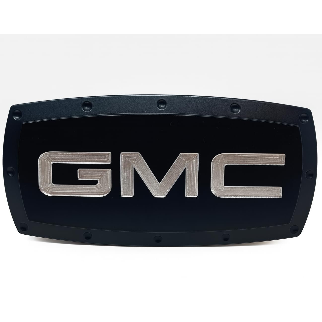 GMC Hitch Cover Plug - Black Billet Aluminum with Silver Logo - USA Made for Acadia, Canyon, Hummer EV, Savana, Sierra 1500, Sierra 2500HD, Sierra 3500HD, Terrain, Yukon