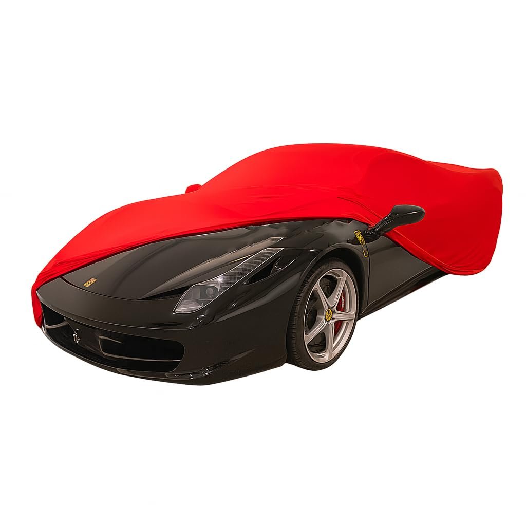 Indoor Car Cover – Ultraguard Stretch Satin Custom Fit Cover – Premium Soft Dust Protection Garage Storage Cover (Red, 2008-2023 Audi R8)